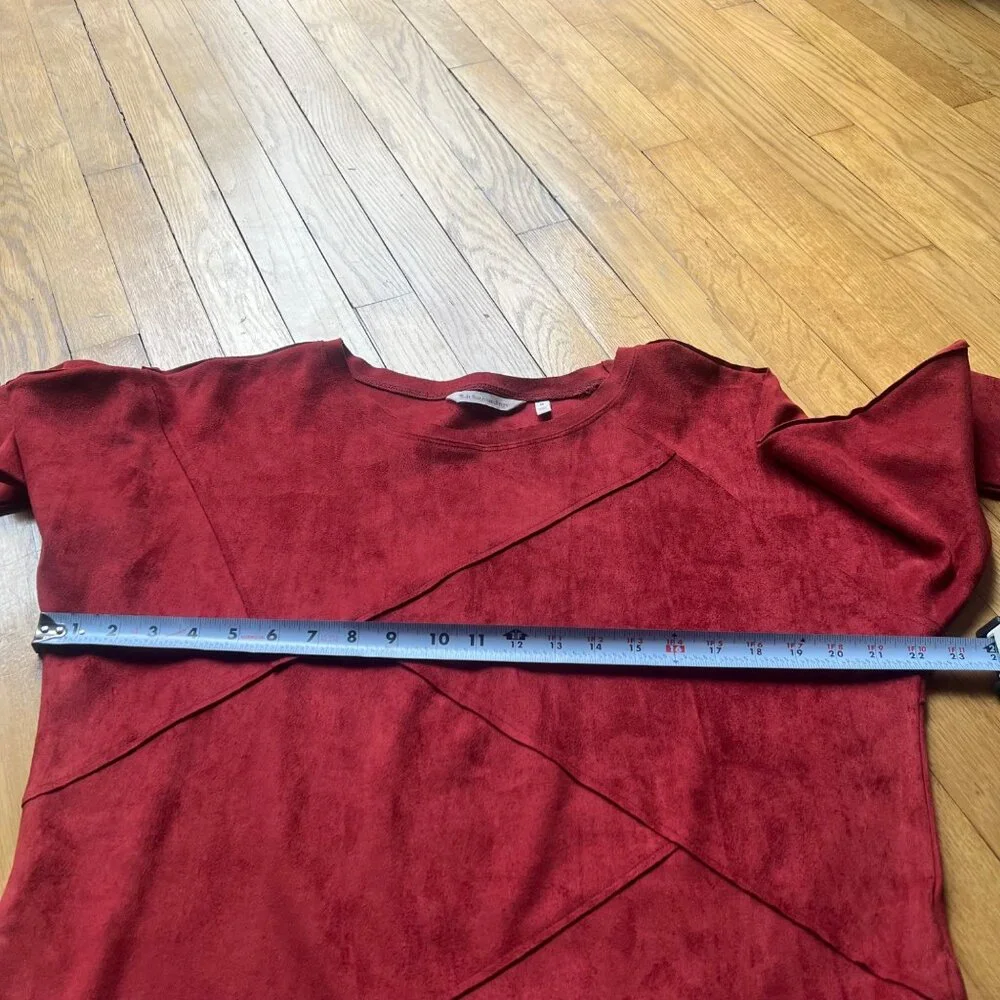 Soft Surroundings Size M Orange Burnt Sienna Felicity Faux Suede Tunic Top - Picture 8 of 13